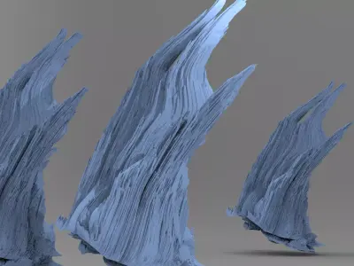 Clawed Spiked mountain piece model  3D model