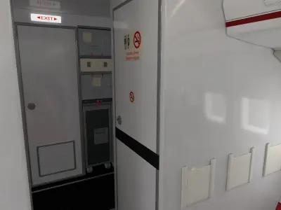 Airplane cabin 109 Seats 3D model