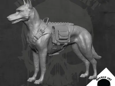 Marcus the K9 dog for action figures 3D print model