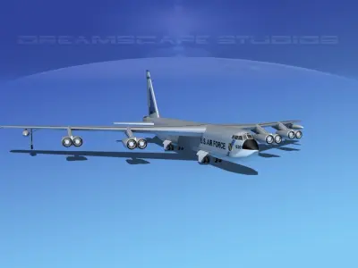 Boeing B-52C Stratofortress V07 3D model
