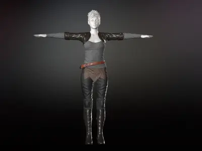 Female Survivor Outfit  Low-poly 3D model
