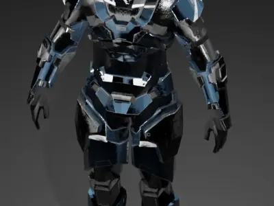 Cyborg armor Low-poly 3D model