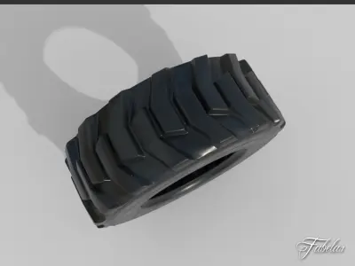 Loader tyre collection Low-poly 3D model