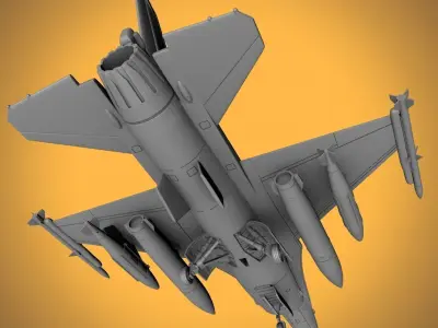 F-16 FIGHTING FALCON SCALE 1-48 FULL ARMAMENT 3D print model