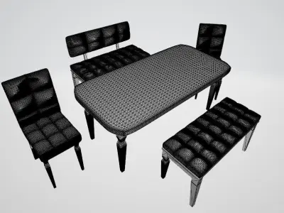 Dining Table 3D Basic Lux Modern  Free 3D model