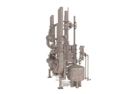 Industrial heat exchanger filter pipeline boiler plant 3D model