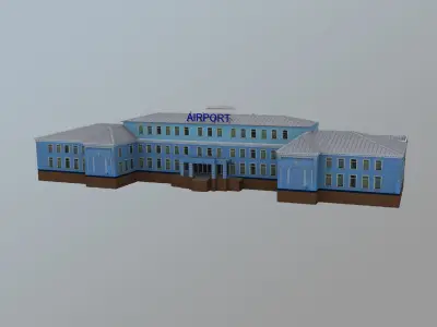 Airport Terminal UIII Old Terminal Low-poly 3D model