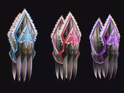 Claw Hand Glove Weapon Blade Cutting Edged Claws Wedge Low-poly 3D model
