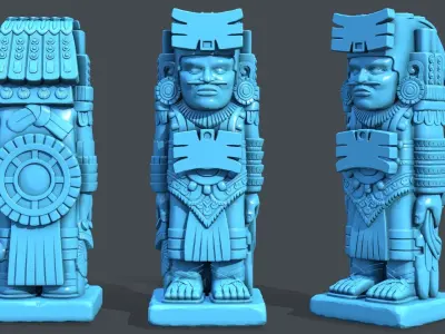 Statue Aztec Warrior HP 3D print model