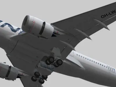 Airbus A350-900 XWB Finnair OH-LWA Low-poly 3D model