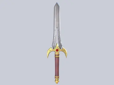 Fantasy dagger Low-poly 3D model 12