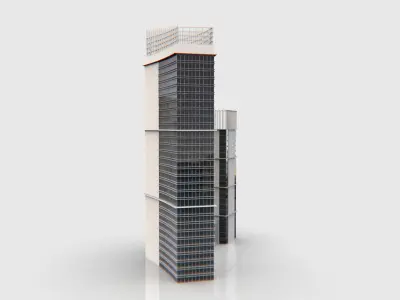 Central Building Low-poly 3D model