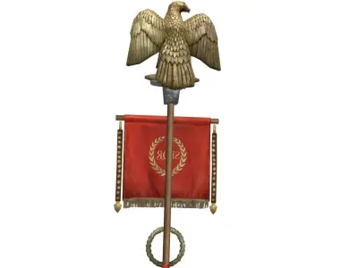 Low-poly Roman standards Low-poly 3D model