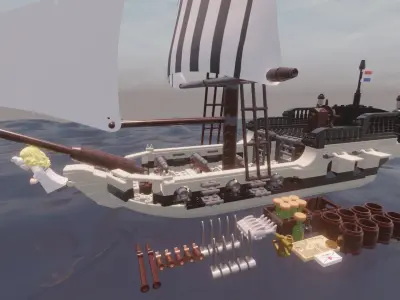 LEGO - FRENCH SLOOP - PETITE LIBERTE - Rogue Film Productions 3D model