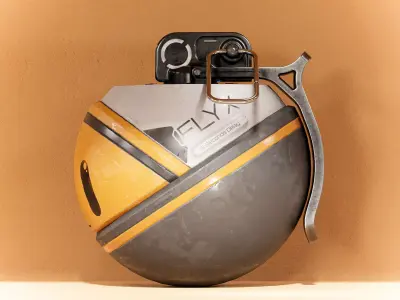 Sci-fi Grenade Flyx PBR Low-poly 3D model