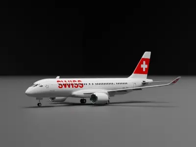 Airbus A220-300 Swiss Livery 3D model