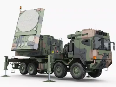 Radar MPQ-53 based on MAN truck armor chassis 3D model