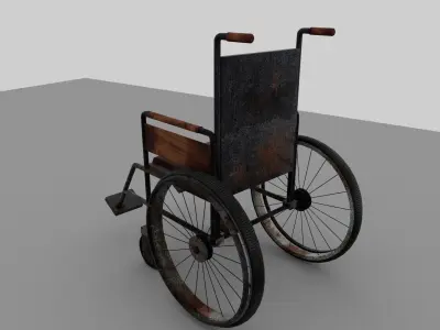 Old wheel chair Maya  Free 3D print model