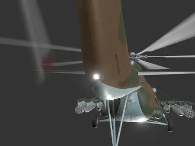 Mi-8MT Russian Air Force Animated Low-poly 3D model