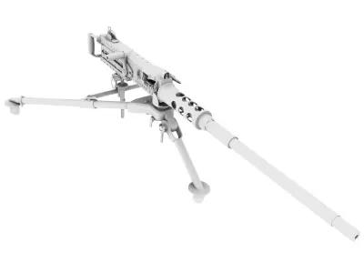 Browning M2 Low-poly 3D model