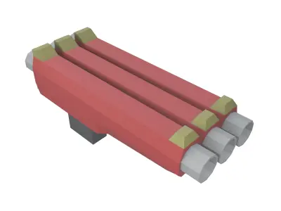 Low Poly Gun v2 003 Low-poly 3D model