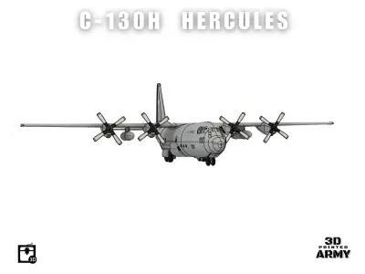 Lockheed C-130H HERCULES - 3D printed scalemodel 3D print model