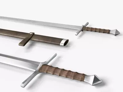 Medieval Sword 03 plus old texture and sheath 3D model