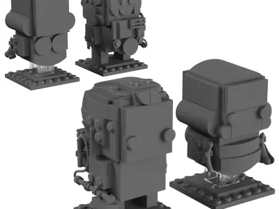 Lego BrickHeadz - 41622 Peter Venkman and Slimer 3D model