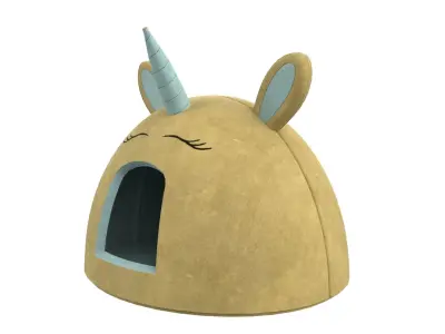 Unicorn Meow Hut Cat Hut Cat Tent Cozy Yellow 3D model