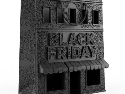 3D Empty Store Interior Model Black Friday 3D print model