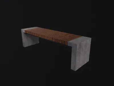 Modern Outdoor Bench 3D Model Low-poly 3D model buy