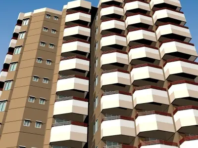 4 Apartment Buildings Pack 3D model