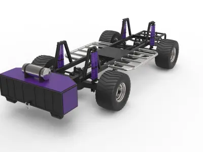 Pulling truck chassis 3D model