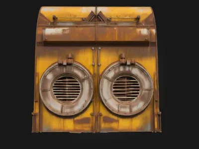 Rusty Industrial Fans Gritty Ventilation for Realistic Scenes 3D model