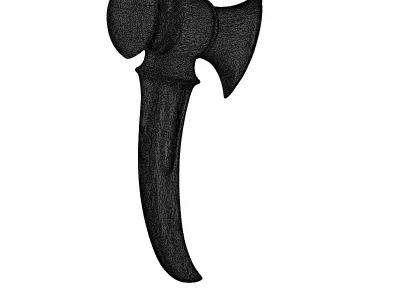 Ornate Fantasy Ceremonial Axe 3D model