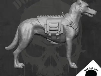 Marcus the K9 dog for action figures 3D print model