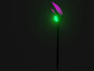 Dark Magician Yu-Gi-Oh Wand Low-poly 3D model