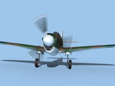Curtiss P-40F Tomahawk V09 RAAF 3D model