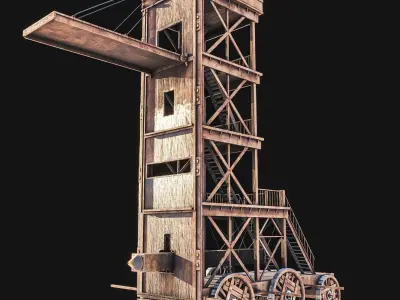 Siege Tower Low-poly 3D model