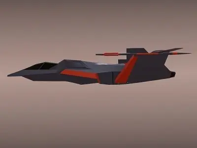 Futuristic spacecraft concept Low-poly 3D model