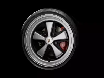 Porsche 911 S rim with Pirelli P Zero tire 3D model