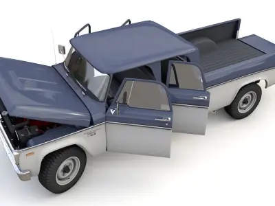 Dodge Power Wagon Crew Cab Truck 1970 3D model