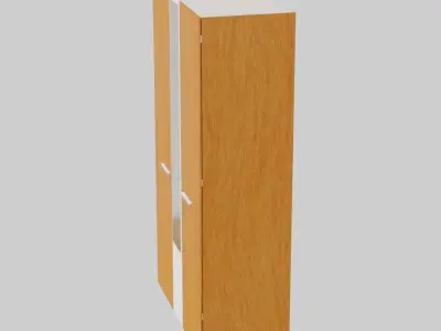 Wooden Wardrobe Free low-poly 3D model