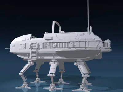 Sc-fi desert rover with legs 3D model