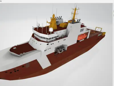 Arctic and Offshore Patrol Ship Low-poly 3D model