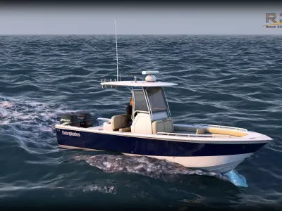 Everglades 273 Sport Fishing Boat Low-poly 3D model
