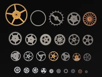 Gears Set v 3 three 3D model