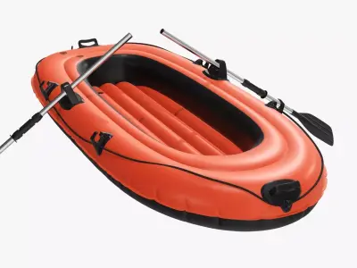 Boat inflatable 01 orange 3D model
