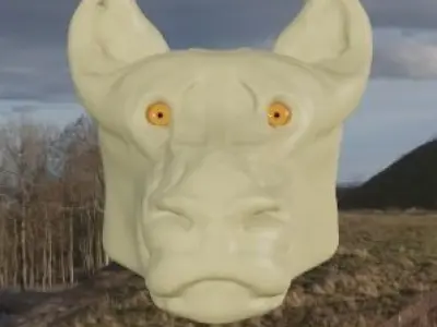 hairless lion head 3D model