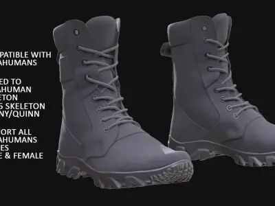 Boots 72 - All MH Bodies - UE5 Skeletons - Rigged Low-poly 3D model